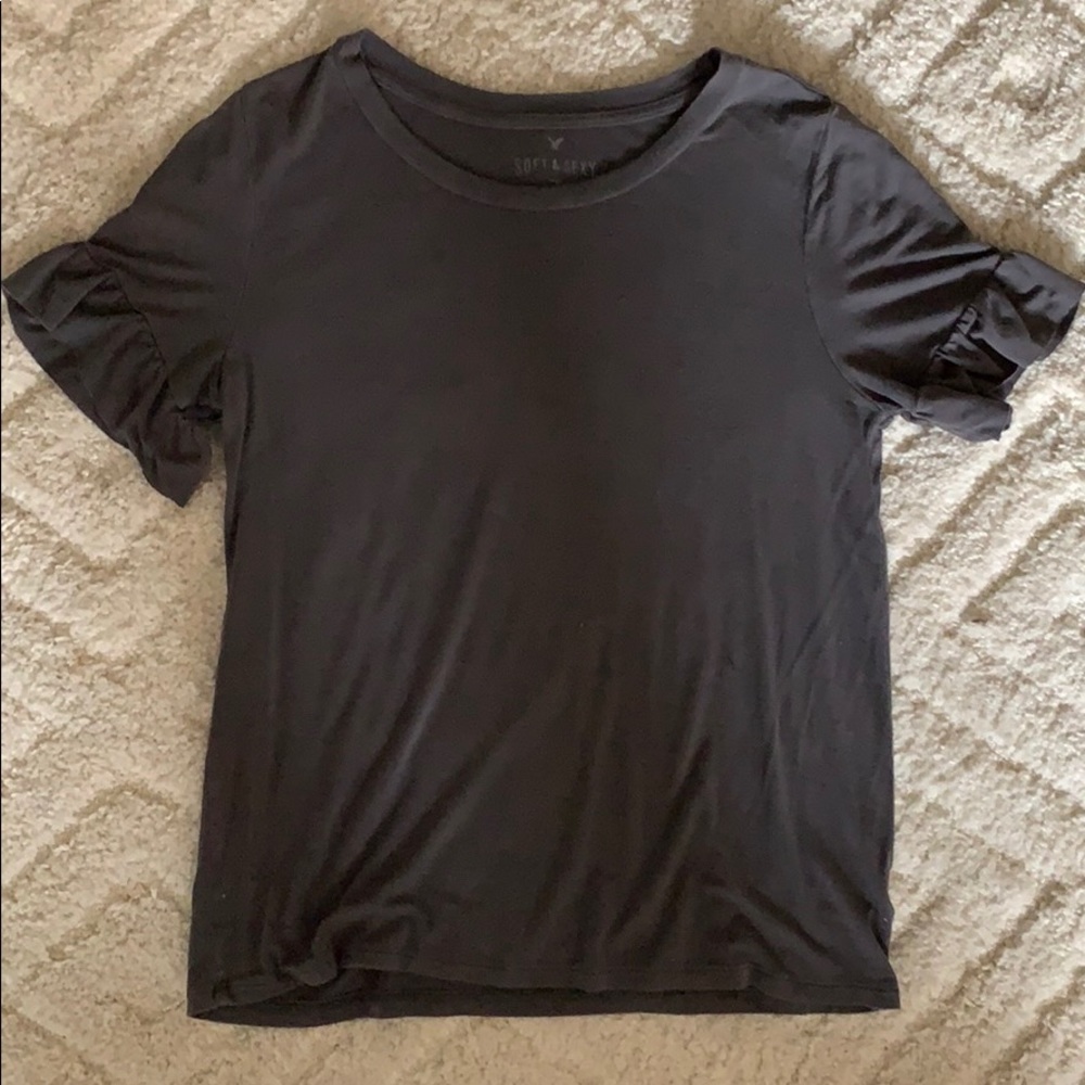 American Eagle Soft & Sexy Ruffle Tee